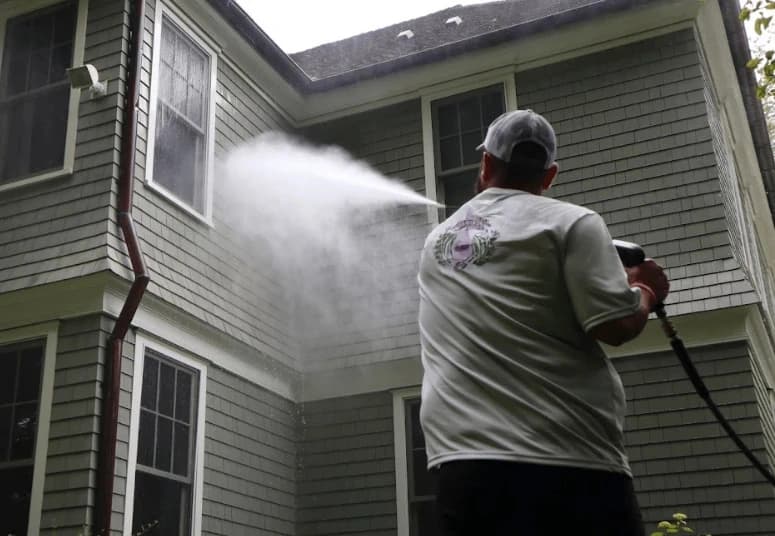 Commercial pressure washing service by Medina Power Washing at Medina business