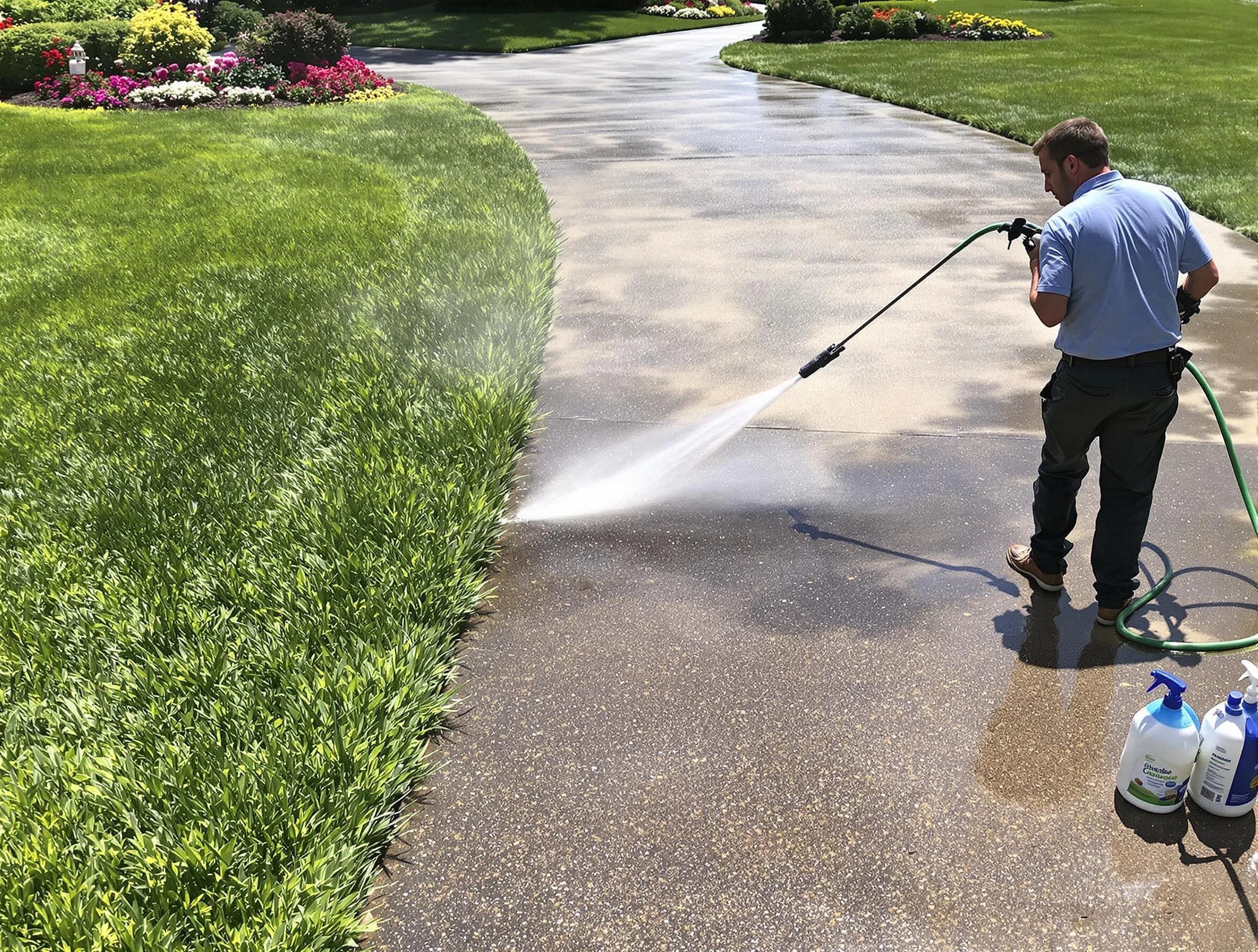 Before and after pressure washing by Medina Power Washing in Medina